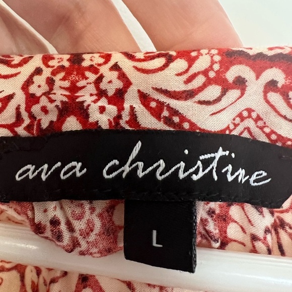 Ava Christine V-Neck Tunic Peasant Boho Flowy 3/4 Sleeve Multicolor Size Lg - Picture 5 of 14